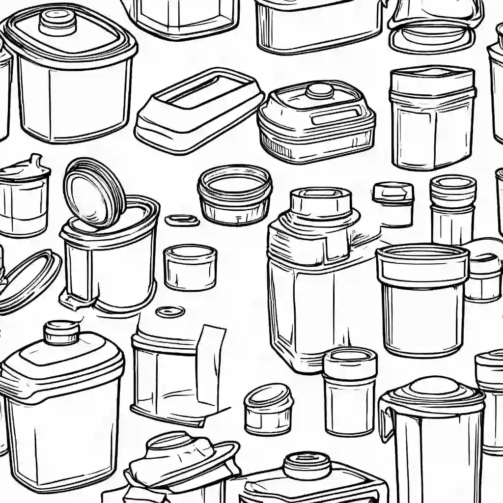Plastic containers coloring pages